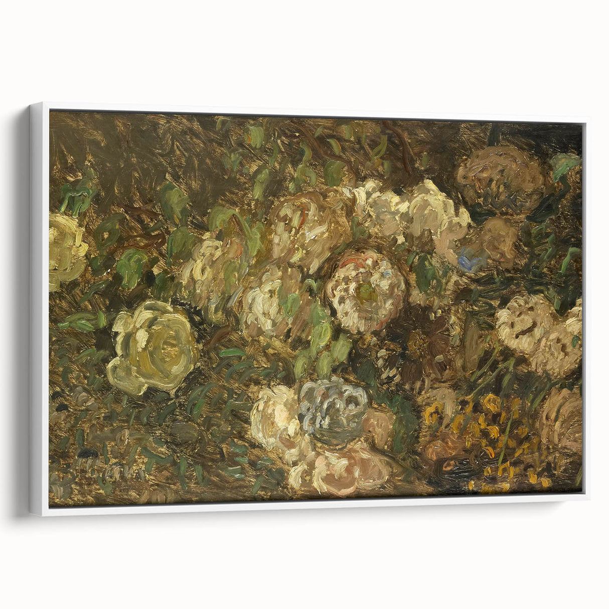 Impressionist Floral Wall Art - Monet's Bloemen Flower Print, Framed