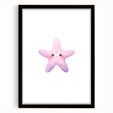 Girls Room Wall Art – Cute Watercolor Starfish Nursery Print