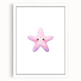 Girls Room Wall Art – Cute Watercolor Starfish Nursery Print