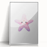 Girls Room Wall Art – Cute Watercolor Starfish Nursery Print