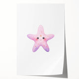 Girls Room Wall Art – Cute Watercolor Starfish Nursery Print