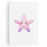 Girls Room Wall Art – Cute Watercolor Starfish Nursery Print