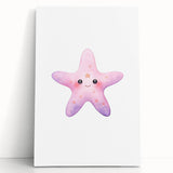Girls Room Wall Art – Cute Watercolor Starfish Nursery Print