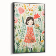 Personalized Kids Art - Floral Garden Girl Nursery Wall Print