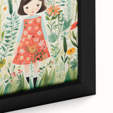 Personalized Kids Art - Floral Garden Girl Nursery Wall Print