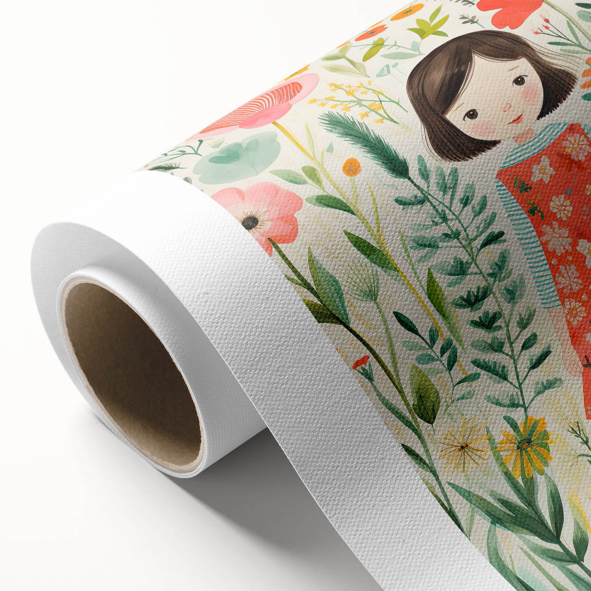 Personalized Kids Art - Floral Garden Girl Nursery Wall Print