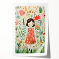 Personalized Kids Art - Floral Garden Girl Nursery Wall Print