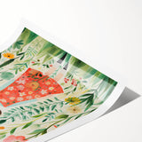 Personalized Kids Art - Floral Garden Girl Nursery Wall Print