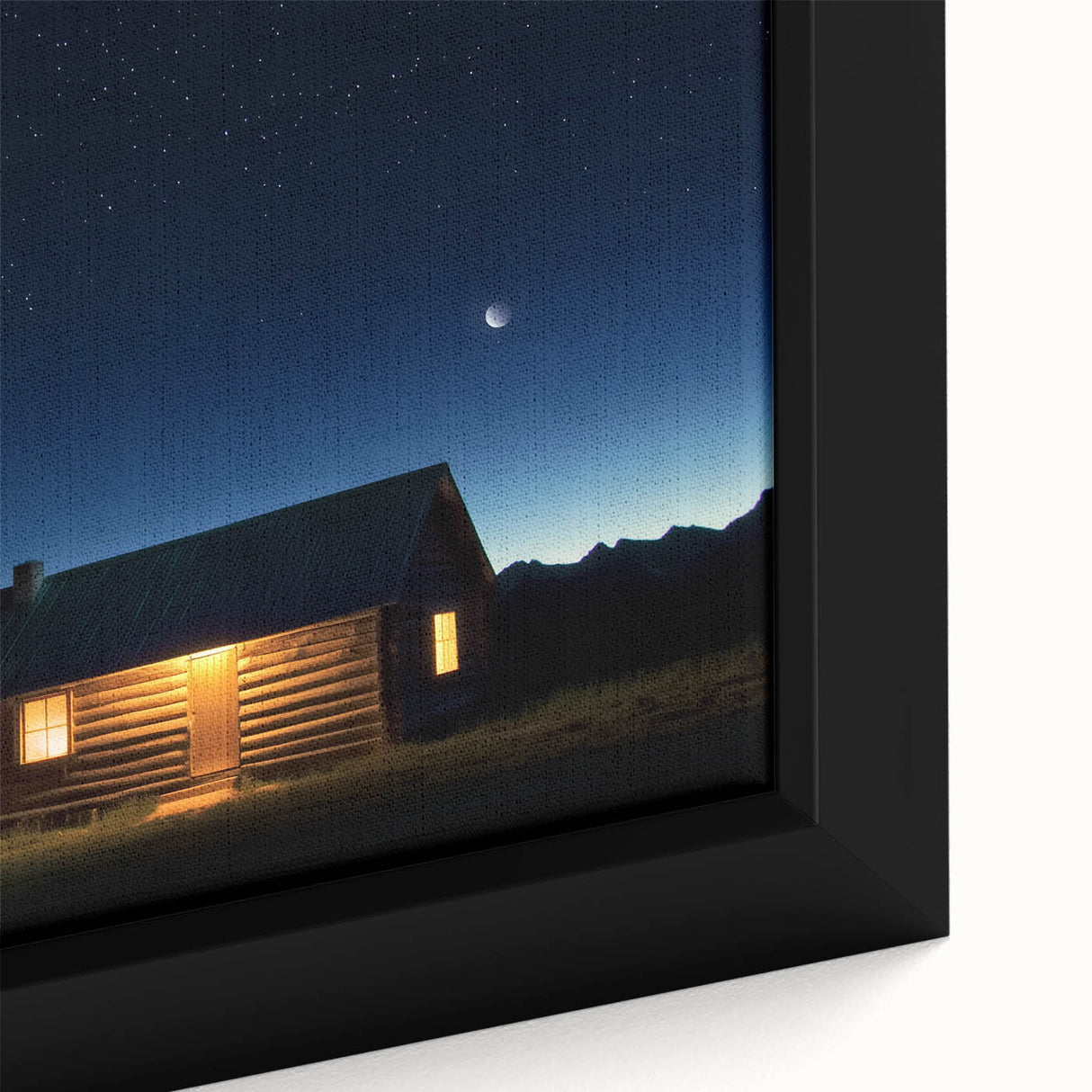 Close-up of a textured barn landscape canvas print, featuring earthy tones and rustic details, perfect for enhancing home decor and creating a cozy atmosphere.