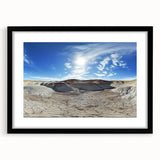 Framed landscape artwork depicting canyons, featuring a sleek black mat for an elegant presentation and perfect for enhancing home decor. The image showcases the intricate details and earthy tones of the landscape, making it an ideal addition to any living space.