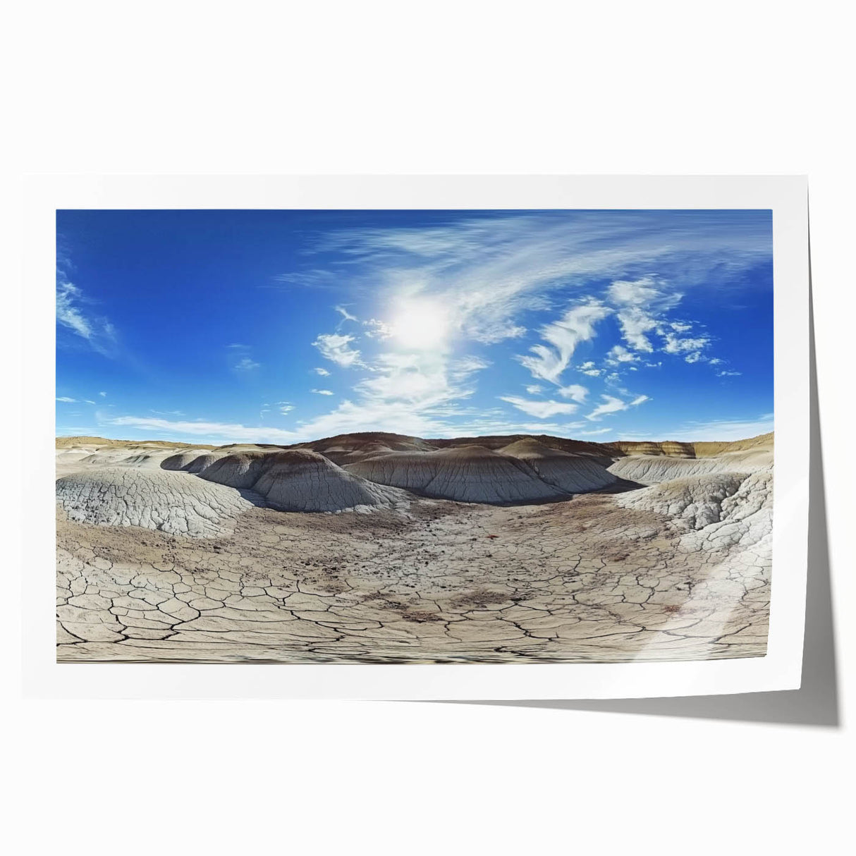 Stunning landscape print showcasing vibrant canyons in rich earthy tones, rolled and ready for display, perfect for enhancing home decor with nature's beauty.