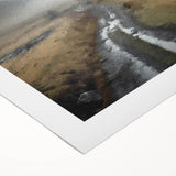 Landscape wall art on rolled canvas depicting a serene countryside scene with lush green fields, vibrant trees, and a tranquil sky, ideal for home decor.