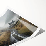 Vibrant landscape wall art print showcasing rolling green hills under a bright blue sky, perfect for adding a serene touch to home decor.