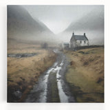 Vibrant stretched canvas wall art showcasing a serene countryside landscape with lush green fields and a bright blue sky, perfect for home decor accents.