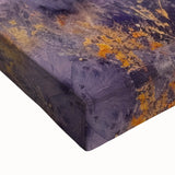 Close-up of a vibrant countryside landscape stretched canvas art piece, showcasing lush green fields under a bright blue sky, perfect for home decor.