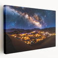 Serene desert landscape canvas artwork showcasing soft golden dunes under a bright blue sky, perfect for enhancing home decor with a tranquil vibe.