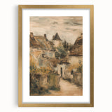 Elegant gold-framed landscape artwork with a white mat, showcasing serene natural scenery, perfect for home decor. Ideal for enhancing living spaces with timeless beauty.