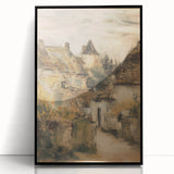 Framed acrylic landscape art showcasing vibrant colors and intricate details, set against a stylish black frame, perfect for modern home decor.