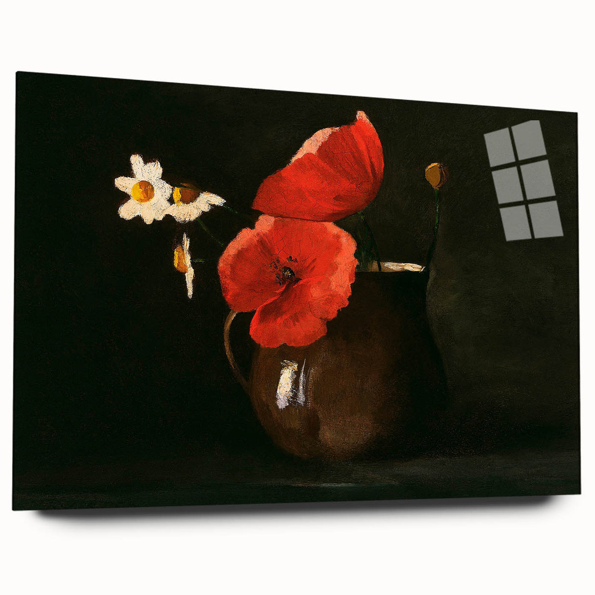 Modern Wall Art Print - Elegant Poppies and Daisies Still Life - Floral Decor