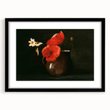 Modern Wall Art Print - Elegant Poppies and Daisies Still Life - Floral Decor
