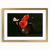 Modern Wall Art Print - Elegant Poppies and Daisies Still Life - Floral Decor