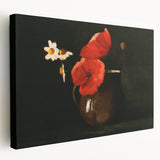 Modern Wall Art Print - Elegant Poppies and Daisies Still Life - Floral Decor