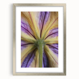 Textured art of abstract florals in muted greens and blues on a silver-framed canvas, suitable for bedroom wall decor.