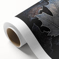 Art deco poster of close-up green leaves on rolled canvas, suitable for nursery wall art or dining room decor.