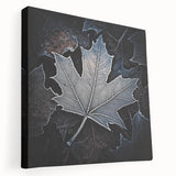 Close-up of green leaves on a large stretched canvas, ideal for kitchen wall art.