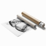 Close-up floral art in soft pastel shades on a rolled print, suitable for large bathroom or living room walls.