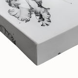 Black and white close-up landscape art on stretched canvas, featuring water ripples, suitable for bedroom wall art.