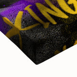 Fiery Passion Pop Art Wall Art – Bold Yellow, Purple, and Black Canvas