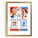 Retro Field-Day Shaving Poster - Vintage Bathroom Wall Art Print