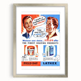 Retro Field-Day Shaving Poster - Vintage Bathroom Wall Art Print