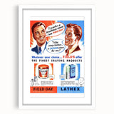 Retro Field-Day Shaving Poster - Vintage Bathroom Wall Art Print