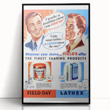 Retro Field-Day Shaving Poster - Vintage Bathroom Wall Art Print