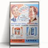 Retro Field-Day Shaving Poster - Vintage Bathroom Wall Art Print