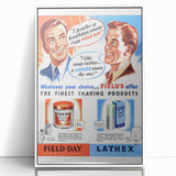 Retro Field-Day Shaving Poster - Vintage Bathroom Wall Art Print