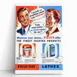 Retro Field-Day Shaving Poster - Vintage Bathroom Wall Art Print