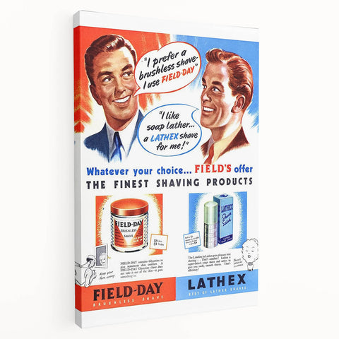 Retro Field-Day Shaving Poster - Vintage Bathroom Wall Art Print