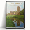 Retro Yorkshire Fountains Abbey Poster – Vintage Travel Print