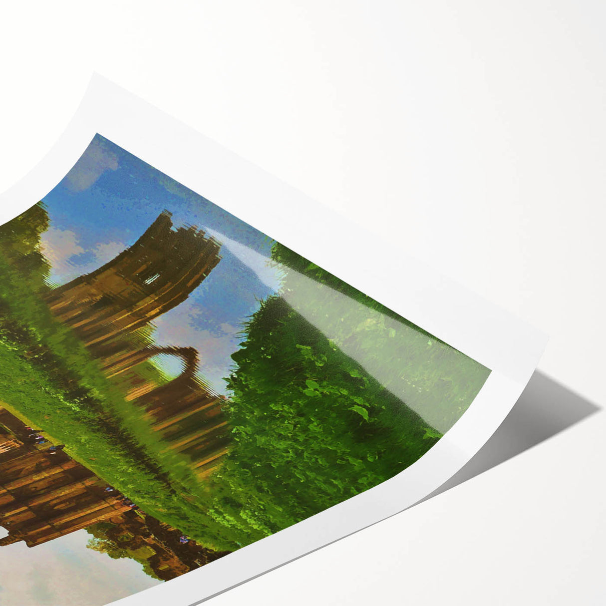 Retro Yorkshire Fountains Abbey Poster – Vintage Travel Print
