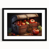 Tomato Treasure Chest Art – Rustic Kitchen Still Life Wall Print