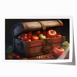 Tomato Treasure Chest Art – Rustic Kitchen Still Life Wall Print