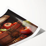 Tomato Treasure Chest Art – Rustic Kitchen Still Life Wall Print