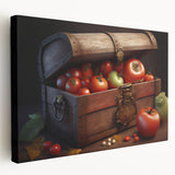 Tomato Treasure Chest Art – Rustic Kitchen Still Life Wall Print