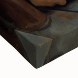 Black and white landscape art painting of an Indian scenery on large stretched canvas, suitable for bedroom wall decor.