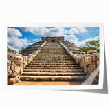 Rolled print of Yucatan scenery with lush greenery and floral elements in bright colors, ideal for art wall dining room.