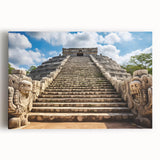 Black and white stretched canvas of Yucatan scenery, ideal for kitchen wall art.