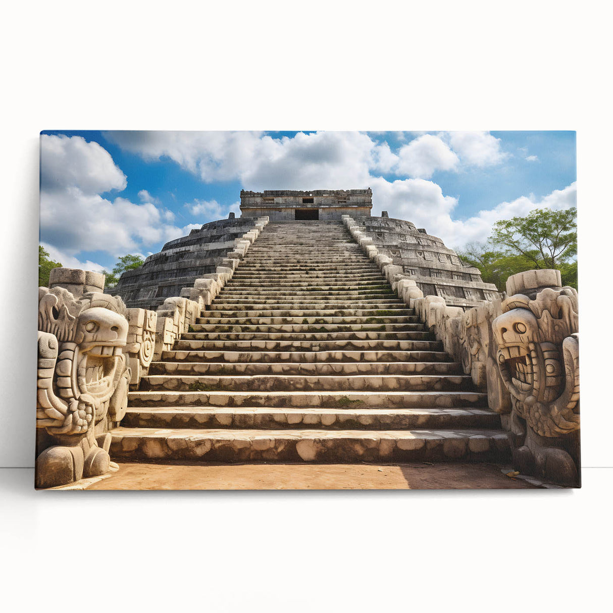 Black and white photo of Yucatan scenery on stretched canvas, ideal for kitchen wall art or bedroom ambiance.
